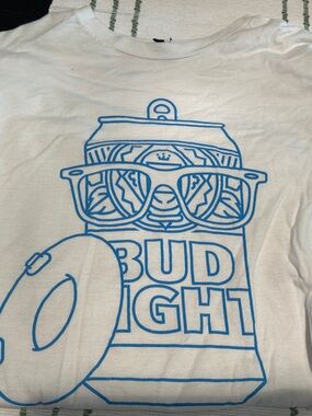 Limited Edition print- Bud Light White Short Sleeve Graphic Tee